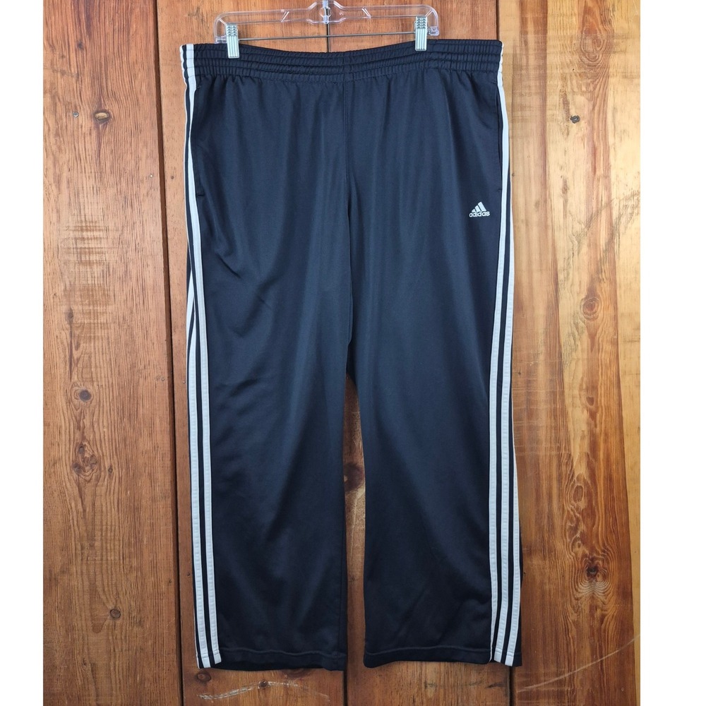 Adidas Men's Navy Blue 3 Stripe Track Pants Straight Leg Size Medium